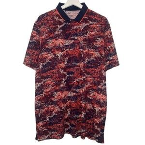 Under Armour Iso-Chill Polo Shirt Mens Large Red Blue Digital Camo Golf Athletic